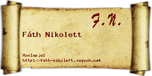 Fáth Nikolett névjegykártya